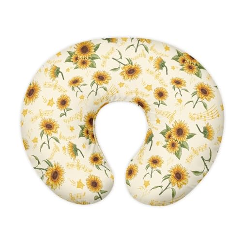 Hechitok Music Sunflower Nursing Pillow Cover Breast Feeding Pillow Support Positioner Lounger Slipcover for Baby Boy Girl Newborn Infant