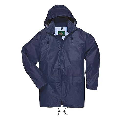 Portwest S440 Herren Leichte Wasserdichte Klassische Regenjacke Marineblau, 4XL