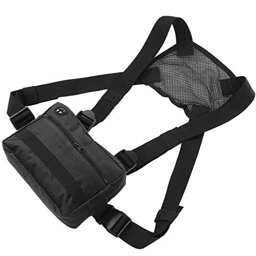 FOLOSAFENAR Pack Avant de Poitrine, Sac de Poitrine Mains Libres étanche sans Charge Grande capacité pour Le Cyclisme Fitness pour Les activités de Plein air(Le Noir) Cover