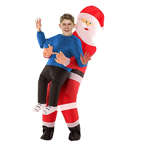 Costume de Père Noël Gonflable pour Adulte Gonflable Santa Père Noël Déguisement (B) Cover