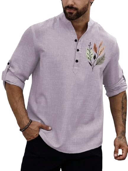 Premium Linen Printed Kurta Shirt for Men | Casual (5265)