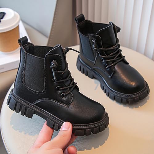 Girls Ankle Boots Side Zipper Lace Up Combat Shoes Fashion Patchwork Short Boots Fall Winter Trendy Chelsea Booties4