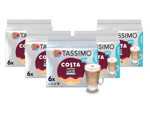 Tassimo Costa Skinny Latte Coffee Pods Pack of 5 Total 30 Cups