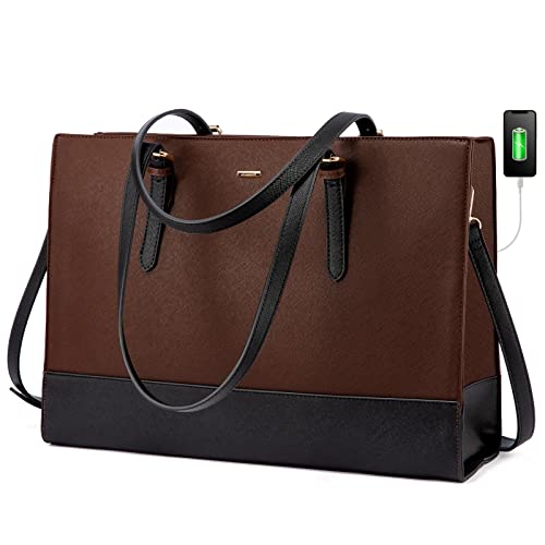 LOVEVOOK Laptop Tote for Women, Fashion Computer Bag 15.6 Inch Large Handbag, Shoulder Bag Purse for Business Work