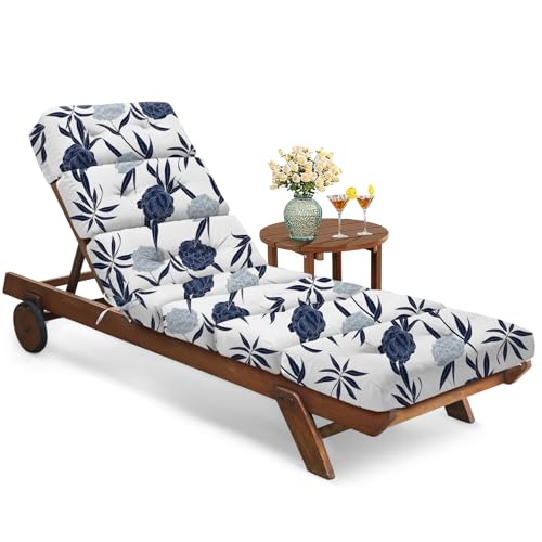 Tycdiose All Weather Chaise Lounge Cushions Outdoor Lounge Chair Cushion,