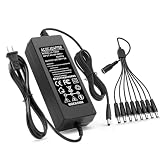 Replacement MAREISA 12V 5A Power Supply for Lorex, Samsung, Q-See, Night Owls, Swann, Annke, and Other Security Cameras and CCTV DVR Systems Security Camera Power Adapter【with 8-Way Splitter Cable】