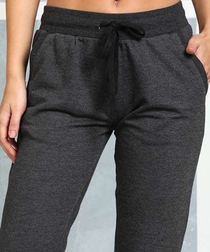 Image of Alan Jones Clothing Women's High Rise Solid Slim Fit Joggers Track Pant