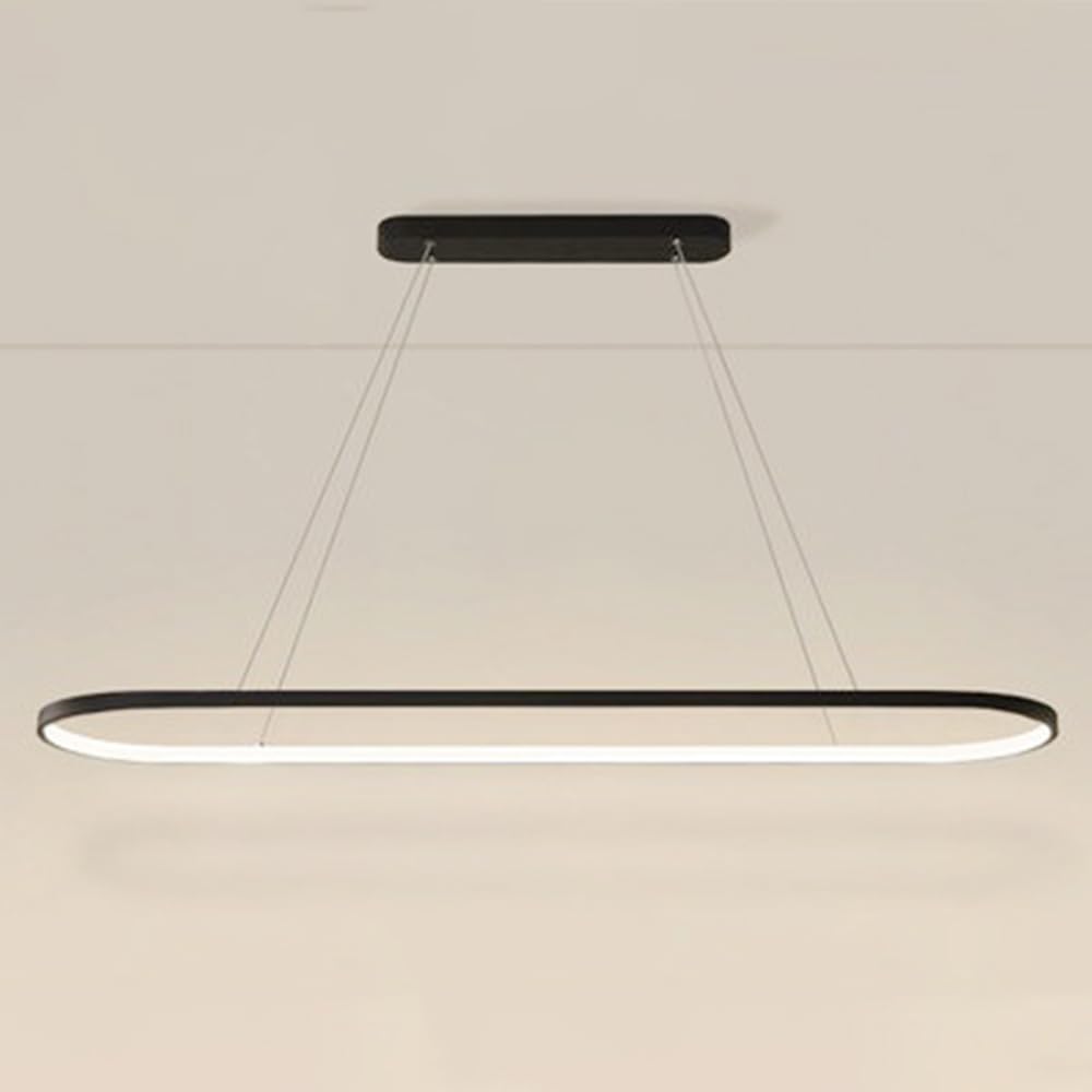 Luminaire suspendu îlot de cuisine noir 120 cm et plafonnier moderne pour table de salle à manger