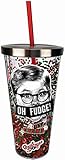 Spoontiques - Glitter Filled Acrylic Tumbler - Glitter Cup with Straw - 20 oz - Stainless Steel Locking Lid with Straw - Double Wall Insulated - BPA Free - Oh Fudge