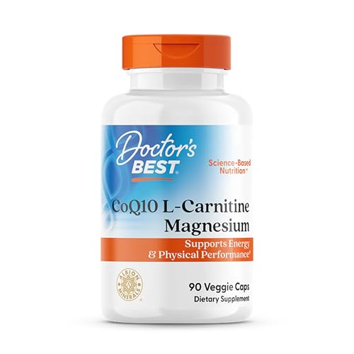 Doctor's Best Coq10/l-Carnitine/Magnesium Unique Blend, Supports Energy, Muscle Mass & Muscle Recovery, Veggie Caps, 90Count