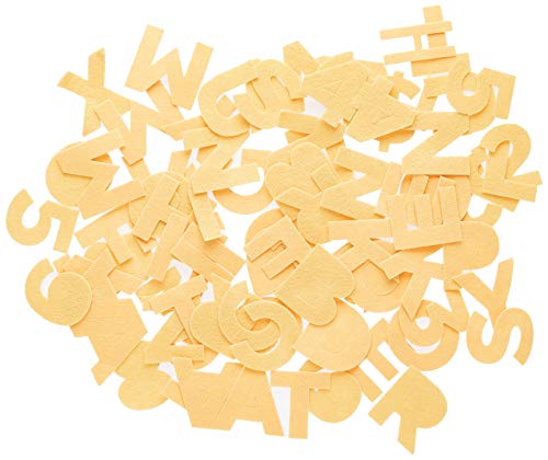 The New Image Group NL-01676 Stick It Felt 2-Inch Numbers and Letters, Gold 81/Pkg