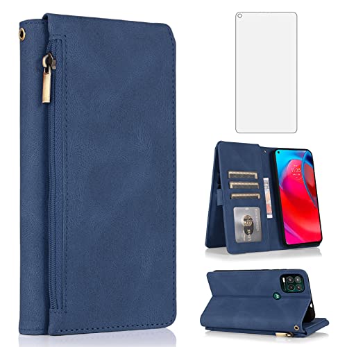 Protection Moto G Stylus 5G 2021 en cuir rétro et verre trempé