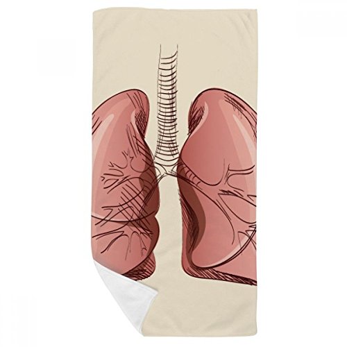 Serviette de bain douce motif poumon humain multicolore de taille 35x70cm - 2