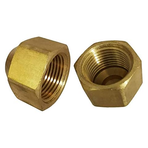 Legines 3/8" Flare Cap, Brass SAE 45 Degree Flare Tube Fitting, Pack of 2 Cover