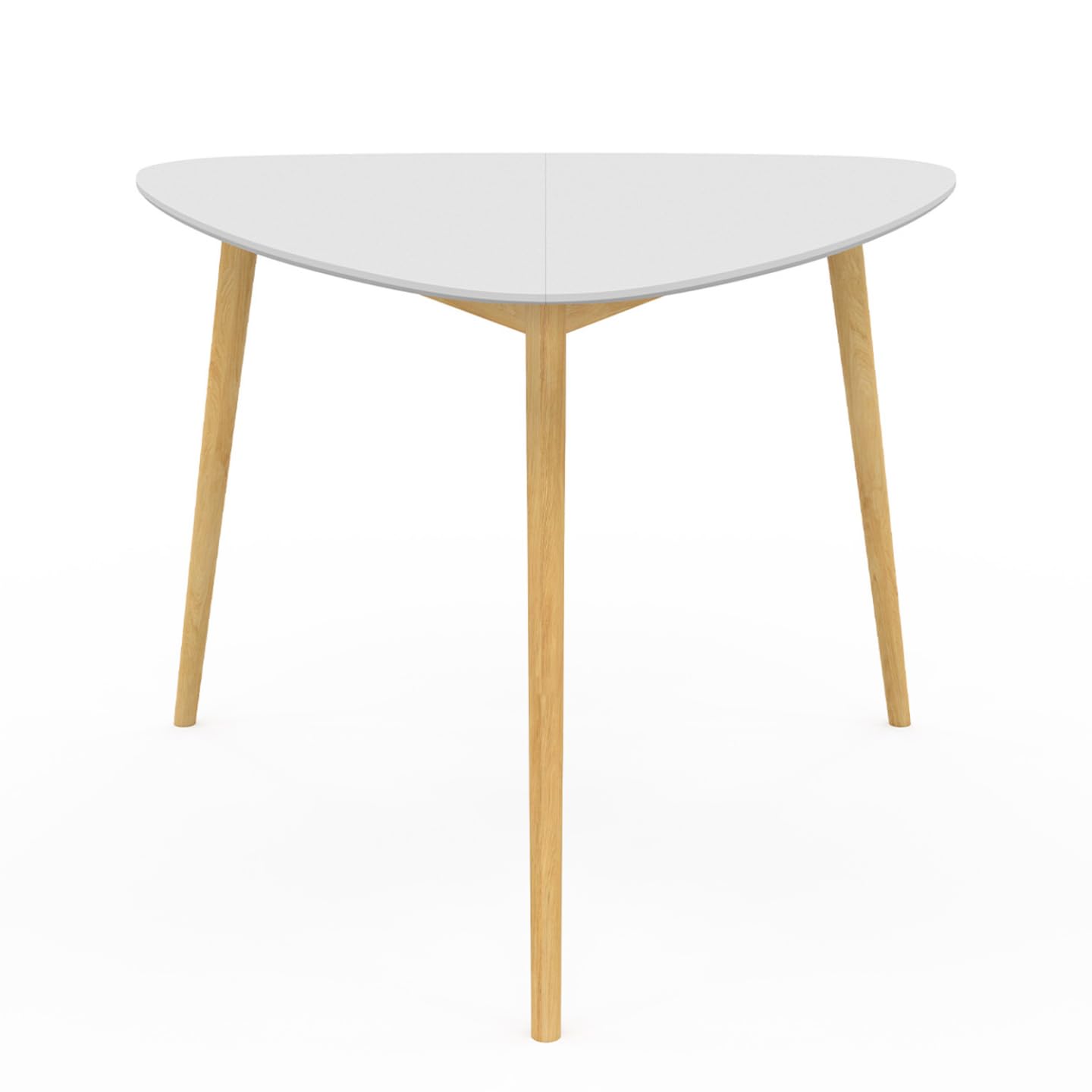 IDMarket - Tavolo da pranzo GAIA 4 persone piano bianco gambe in legno 110 cm