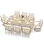 HAPPATIO Aluminum 9 Piece Patio Dining Sets, Outdoor Dining Set for 8, Patio Furniture Sets, 2 Swivel Dining Chairs, 6 Dining Chairs, Aluminum Furniture Set for Patio, Yard (Beige)