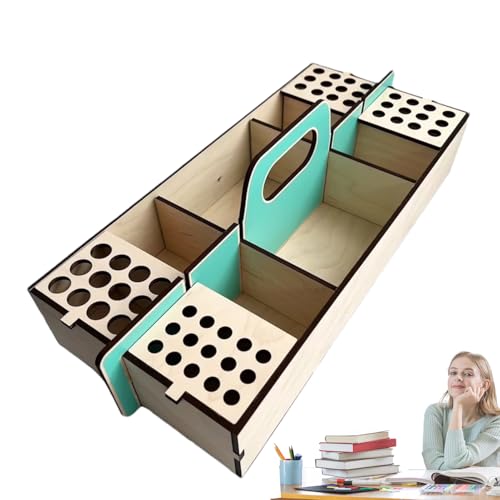 Organisateur pour matériaux artistiques boîte en bois de rangement pour pinceaux et crayons