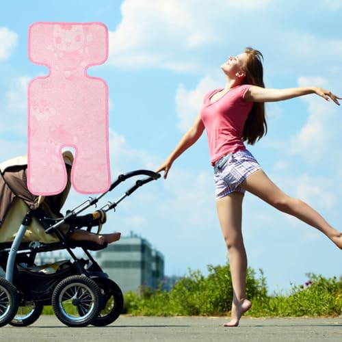 Coussin Siege Auto Été,Assise Universelle Poussette Été, Bébé Housse D’été Anti-Transpiration pour Poussette,Coussin Bébe pour L'été,Coussin de Siege Poussette Portable,Rose – vue 7