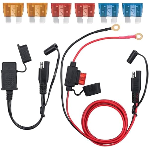 GTIWUNG Ładowarka USB Wtyczka Motocyklowa, Gniazdo SAE do USB Wodoodporne, 12 V 2.1A, Kabel Przyłączeniowy, 16AWG Złącza 3,6FT z Końcówką Pierścieniową, Szybkie Podłączanie