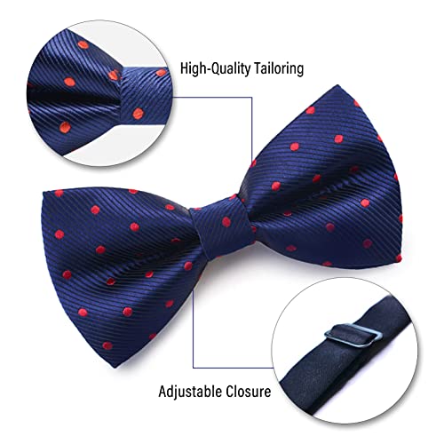 Apictseoo Men's Pre-Tied Adjustable Bow Tie For Men Boys, Mens Bow Ties Striped Dot Pattern Solid Formal Banded Bowties Ml-8 #TOP2