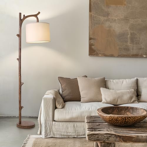 OYEARS Retro Farmhouse Floor Lamp for Nursery Living Room Rustic Standing Lamps Tree Trunk Deco Modern Country Vintage Wood Floor Lamp（Brown） by OYEARS - Used condition - Image 6