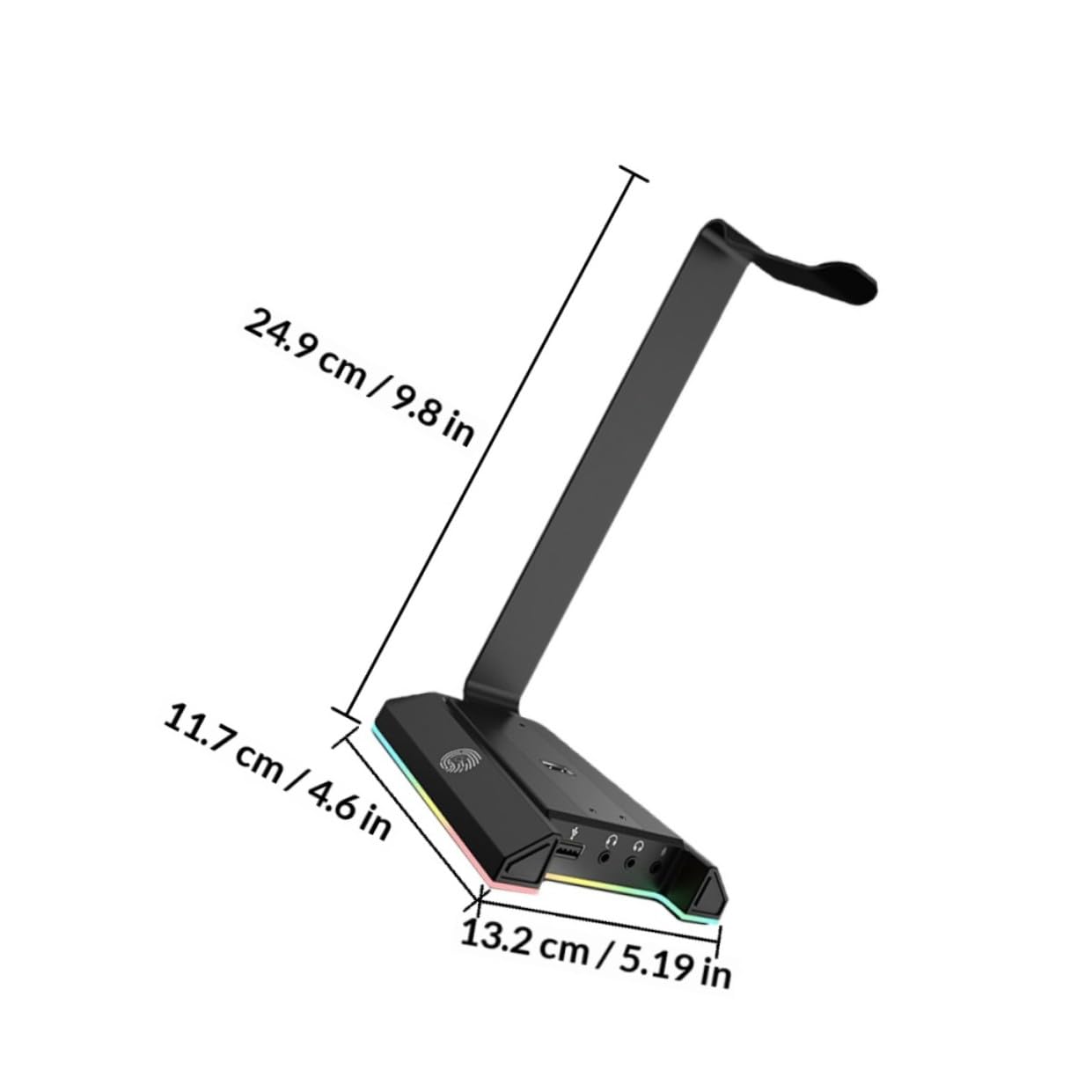 POPETPOP Supporto Cuffie da Tavolo Gaming in Abs Nero Porta USB | Trasmissione Efficiente e Intelligente, per Cuffie e U Disk, Rack Verticale Compatto