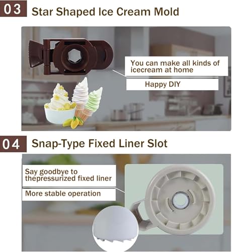 Soft Serve Ice Cream Maker - Automatische hausgemachte Eismaschine, einfach zu bedienen und zu reinigen, 1 Liter Fassungsvermögen, perfekt für hausgemachtes Eis – Bild 5