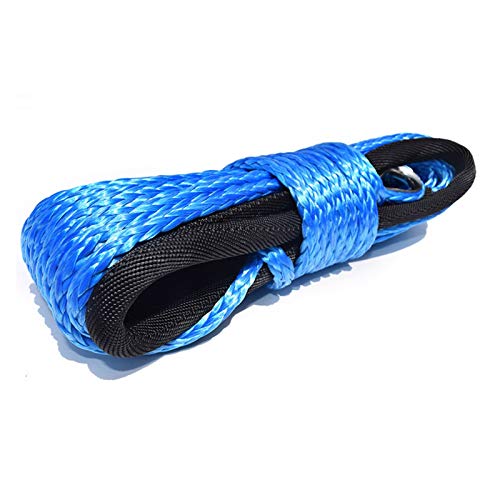 Cuerda de Cable de cabrestante sintético Azul 6mm * 15m, Cuerda de 1/4 'UHMWPE for Piezas de automóviles,(Blauw)