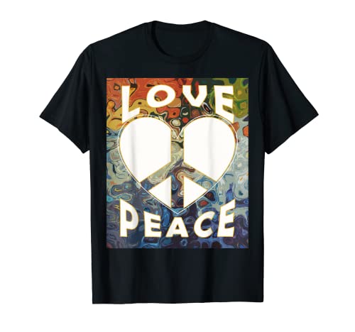 PEACE SIGN LOVE Art 2 T Shirt 60s 70s Tie Dye Hippie Costume Camiseta