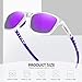 MEETSUN Polarized Sports Sunglasses for Women Men Driving Running Cycling Fishing Sun Glasses UV400 Protection Transparent Frame-Purple Mirror Lens