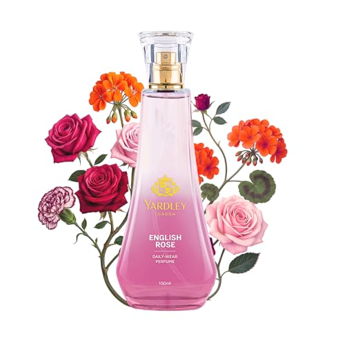 Image of Yardley London English Rose Perfume for Women, 100ml - 90% Naturally Derived, Floral Daily Wear Spray | Rose & Musk Fragrance