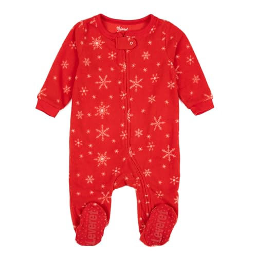 Image of Leveret Fleece Baby Boys Girls Footed Pajamas Sleeper Kids & Toddler Christmas Pajamas (3 Months-5 Toddler)