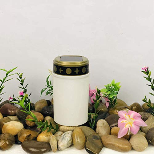 Liseng, bianca per tomba da cimitero, luci solari