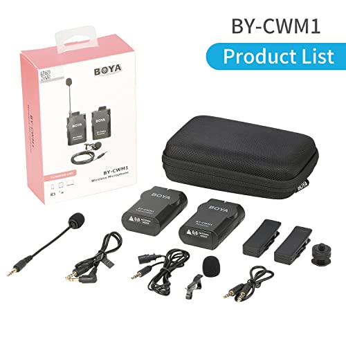 Boya 2.4Ghz Wireless Lavalier Microphone 3.5Mm For Cameras, By-Cwm1 Wireless Microphone With Trs Gooseneck Microphone For Dslr, Camcorders, Smartphones,Podcast,Interview,Vlogging,Livestream #TOP7