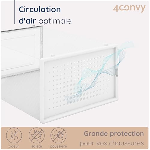 Boîtes à chaussures transparentes empilables pliantes 4CONVY - 5