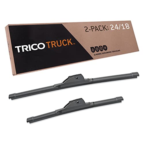 Image of TRICO Solutions Truck 24 Inch & 18 Inch Pack of 2 High Performance Automotive Replacement Windshield Wiper Blade for Select Chevrolet, Jeep, Nissan, Hyundai, Kia, and Buick Models (58-2418)