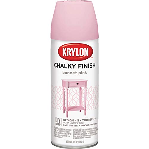 Image of Krylon K04116000, Bonnet Pink, K04116007 Chalky Finish Spray Paint, 12 Ounce, (Pack of 1)