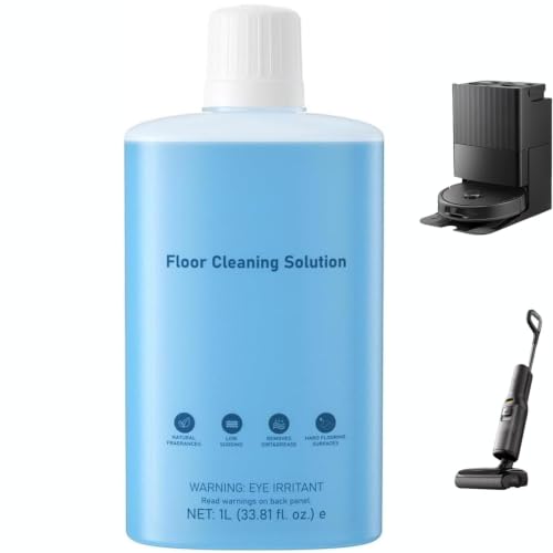 1L Floor Cleaning Fluid Solution Compatible with Roborock Robot Mop & Wet Dry Vacuum No Foam & Streak-Free Deep Clean for Saros 10 S8 MaxV Qrevo Master/Curv/S Q5 Pro Series