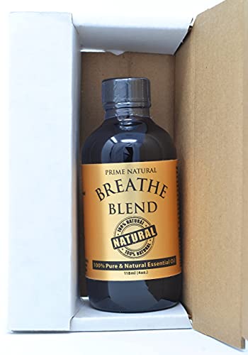 Breathe Essential Oil Blend 4Oz - By Prime Natural - Made In Usa - Pure Undiluted Therapeutic Grade For Aromatherapy, Scents & Diffuser - Sinus Relief, Allergy, Congestion, Cold, Cough, Headache #TOP4