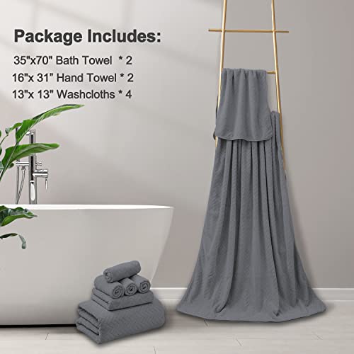Ferdilan 8 Pack Gray Bath Towel Set, 2 Extra Large Bath Towel Sheets, 2 Hand Towels And 4 Washcloths Ultra Soft And Absorbent Chair Towels For Bathroom, Quick Dry Towel For Home Hotel #TOP4