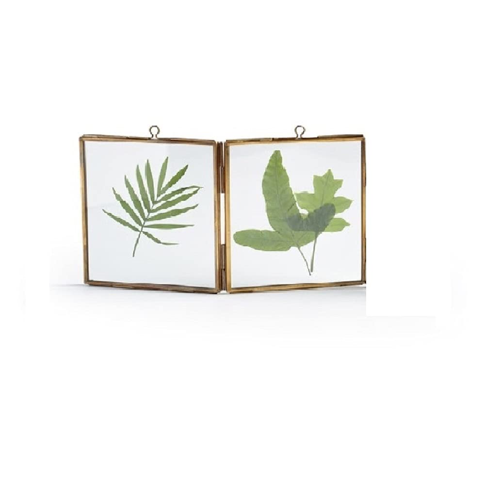 Art India Collections Double Glass Standing Photo Frame, Diwali Gifting Photo Frame, Folded