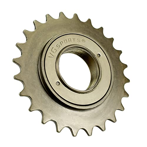 VG SPORTS Single Speed Bike Freewheel, 24T Compatible with 1/2\' x 1/8\' Bicycle One-Speed Freewheel Threaded Type Freehub Replacement Parts (Brown)