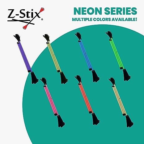 Professional Juggling Flower Sticks/Devil Sticks and 2 Hand Sticks, Beginner Friendly - Neon Series (Mosquito, Glow in The Dark) image 4