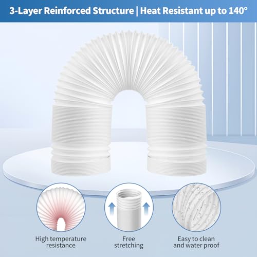 Image of Yipoch 5.9 Inch Portable Air Conditioner Hose Length up to 59 inch, Anti-Clockwise Thread Portable Ac Hose Compatible with Haier, LG, Delonghi and More