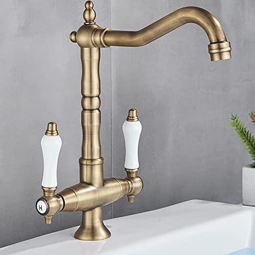 Grifo de fregadero de cuenca con acabado de bronce negro estilo vintage retro LWX