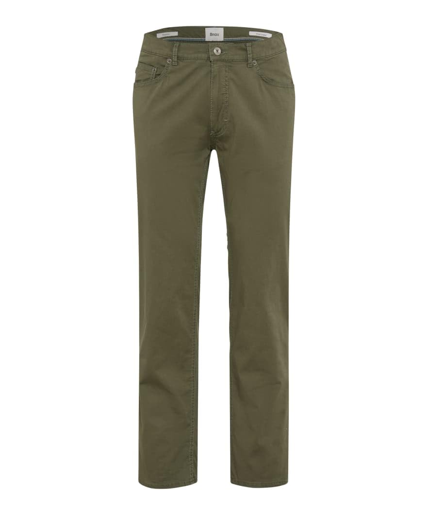 BRAX Men's Marathon Five-Pocket Trouser, 6 Olive, 38 W/32 L