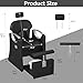 YOCONYO Reclining Pedicure Station for Nail Tech, Adjustable No Plumbing Pedicure Chair with Massage Foot Bath Basin,Adjustable Headrest and Backrest for Salon,Spa (Black, Silver Frame)