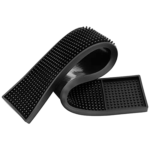 FUNSUEI 6 PCS 3.15 x 24 Inch Rubber Bar Mats, Non-Slip Rubber Bar Service Spill Mats PVC Bar Top Spill Mat Drinks Mixing Pad for Bars, Home Kitchen, Pubs, Restaurants, Black1 by FUNSUEI - Used condition - Image 5
