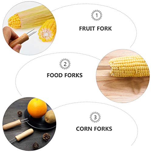 Espetos de aço inoxidável Cabilock 8 peças com cabo de madeira para cozinhar em casa e grelhar churr