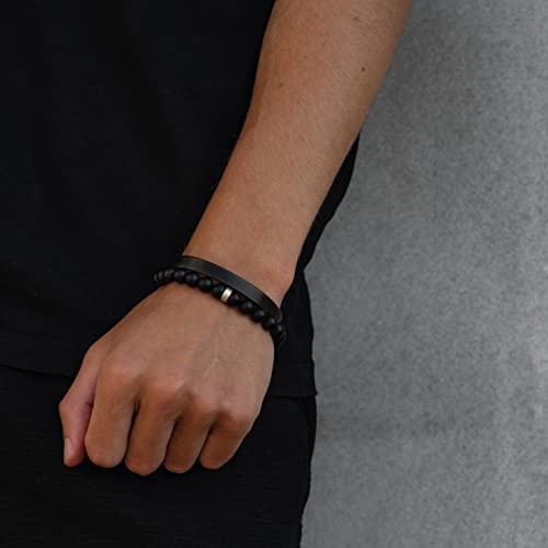 Luxar Men's Titanium Magnetic Therapy Bracelet For Pain Relief | Sophisticated Solid Titanium Bangle With Powerful Rare-Earth Neodymium Magnets (Gunmetal Gray | Large) #TOP3